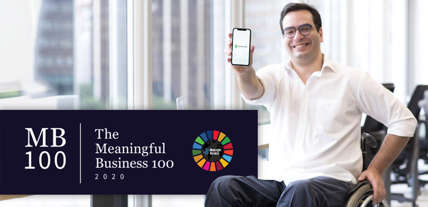 Bruno Mahfuz – founder of Wheelguide – is recognized as a Meaningful Business 100 Leader for 2020